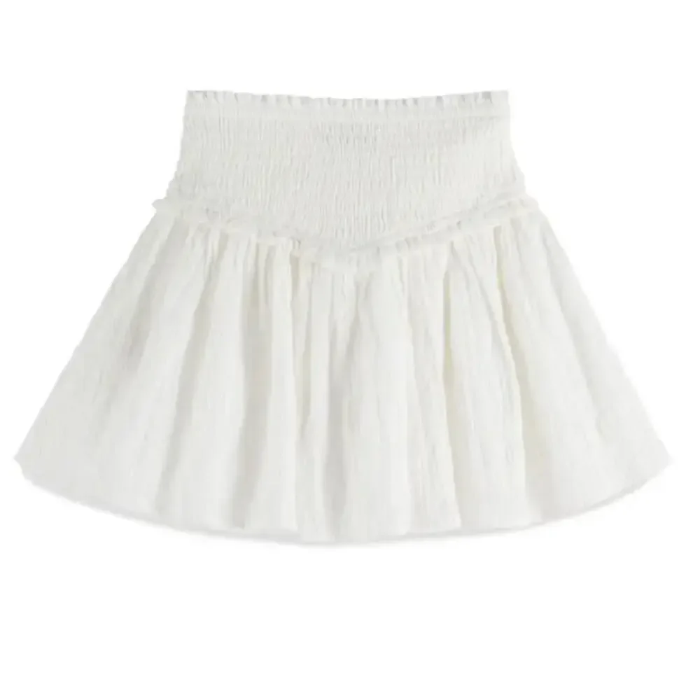 Forever 21 Smocked Casual Gauze Cotton Casual White Mini Skirt Women’s Size M
